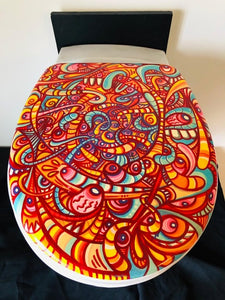 One of a Kind Toilet Seat Cover  painting by Gerard Gademan called FLUSHED 4