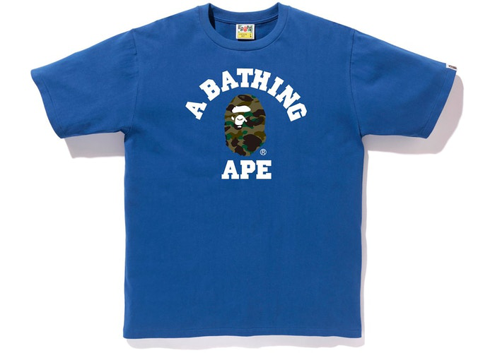 T-shirt BAPE 1st Camo College Bleu/Vert Taille XL