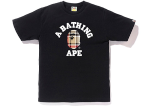 T-shirt BAPE Check College Black/Beige Taille S