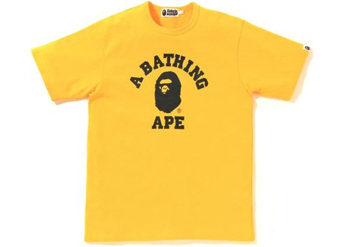 BAPE College Tee Yellow/Black  Size XL