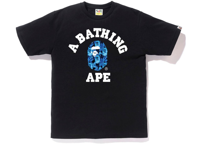 T-shirt BAPE Flame College Black/Blue Taille M