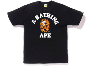 BAPE Flame College Tee Black/Orange Size M