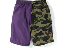 Charger l&#39;image dans la galerie, Short de plage BAPE Half 1st Camo Shark Violet/Vert Taille L
