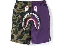 Charger l&#39;image dans la galerie, Short de plage BAPE Half 1st Camo Shark Violet/Vert Taille L
