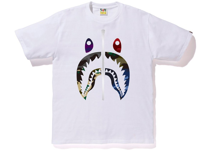 T-shirt BAPE Mix Camo Shark White Taille S