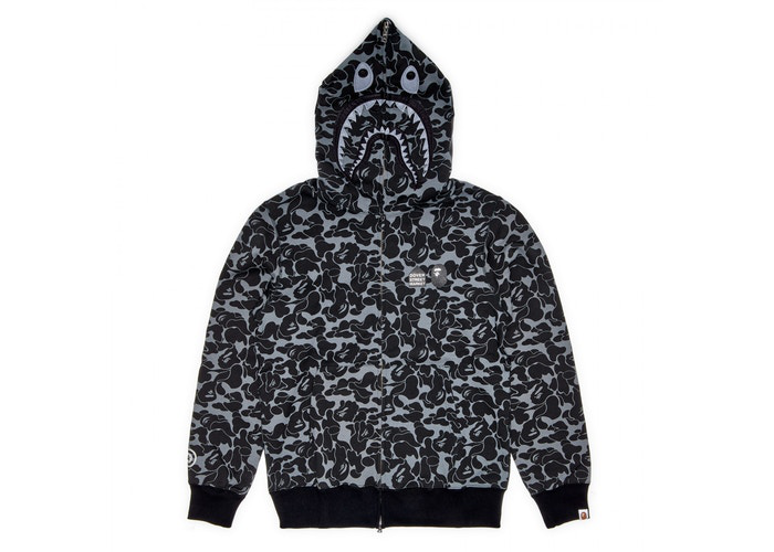 Sweat à capuche zippé BAPE x Dover Street Market Special Camo Shark Noir Taille S