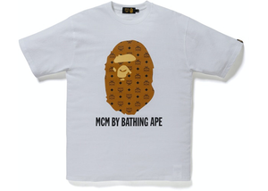 BAPE x MCM By Bathing Tee White/Brown Size S