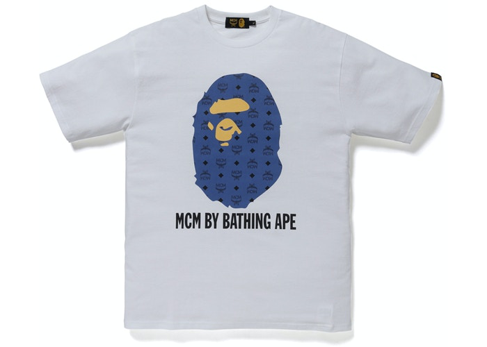 T-shirt BAPE x MCM By Bathing Blanc/Marine Taille S