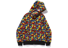 Load image into Gallery viewer, BAPE x Medicom Toy Camo Bear Shark Full Zip Hoodie Multi Size L
