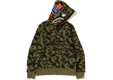 Charger l&#39;image dans la galerie, Sweat à capuche zippé BAPE Desert Camo Shark Vert Taille XL
