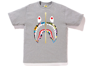 T-shirt BAPE Multi Camo Shark Gris Taille L