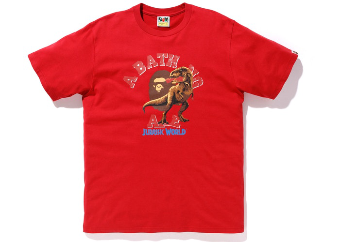 BAPE x Jurassic World Raptor College Tee Red Size L