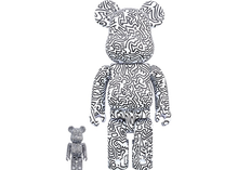 Charger l&#39;image dans la galerie, Coffret Bearbrick Keith Haring #4 100% et 400% Blanc
