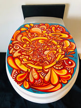 Load image into Gallery viewer, One of a Kind Toilet Seat Cover  painting by Gerard Gademan called FLUSHED 2
