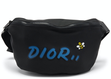 Load image into Gallery viewer, Dior x Kaws Belt Bag Blue Logo Nylon Black
