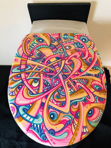 One of a Kind Toilet Seat Cover  painting by Gerard Gademan called FLUSHED 3