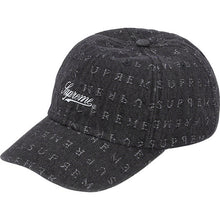 Charger l&#39;image dans la galerie, Casquette Supreme Jacquard Logo Denim à 6 panneaux Noir
