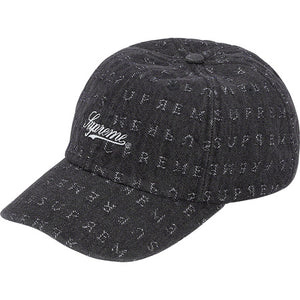 Casquette Supreme Jacquard Logo Denim à 6 panneaux Noir