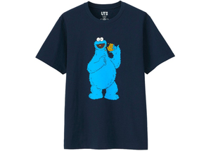 T-shirt Cookie Monster KAWS x Uniqlo x Sesame Street bleu marine taille M