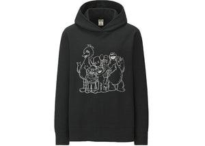 Sweat à capuche KAWS x Uniqlo x Sesame Street Group (taille femme) Noir Taille S