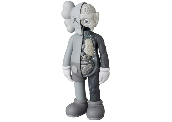 Figurine en vinyle KAWS Companion Flayed Open Edition Gris. 