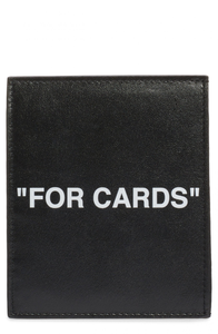 Porte-cartes OFF-WHITE avec citation en gras « POUR CARTES » Noir