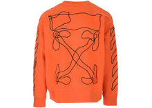 Load image into Gallery viewer, OFF-WHITE Abstract Arrows Embroidered Sweatshirt Orange/Black Size L
