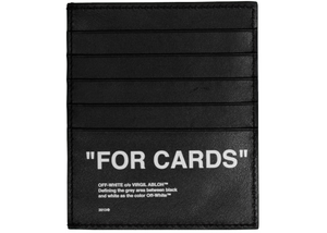 Porte-cartes OFF-WHITE avec citation en gras « POUR CARTES » Noir