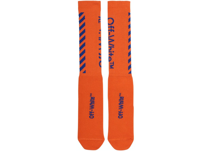 Chaussettes extensibles OFF-WHITE Diag Logo Intarsia Orange/Bleu