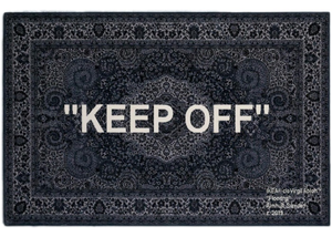 Tapis Virgil Abloh x IKEA « KEEP OFF » Gris/Blanc