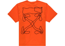 Charger l&#39;image dans la galerie, OFF-WHITE T-shirt oversize brodé avec flèches abstraites Orange/Noir Taille M / L / XL
