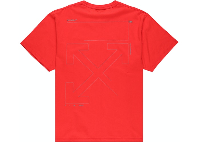 OFF-WHITE T-shirt oversize non fini Rouge/Argent Taille L