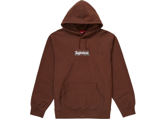 Sweat à capuche Supreme Bandana Box Logo Marron foncé Taille M