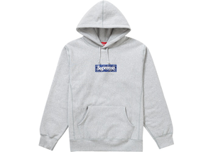 Sweat à capuche Supreme Bandana Box Logo Gris chiné Taille M