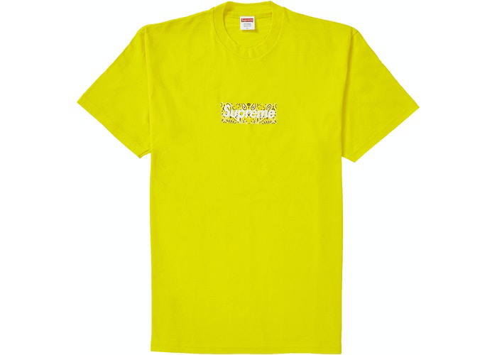 T-shirt Supreme Bandana Box Logo Jaune Taille XL