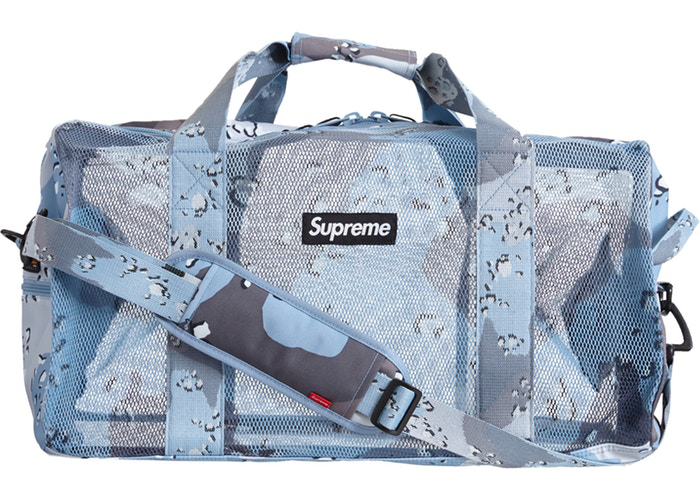 Grand sac de sport Supreme à motif camouflage bleu 