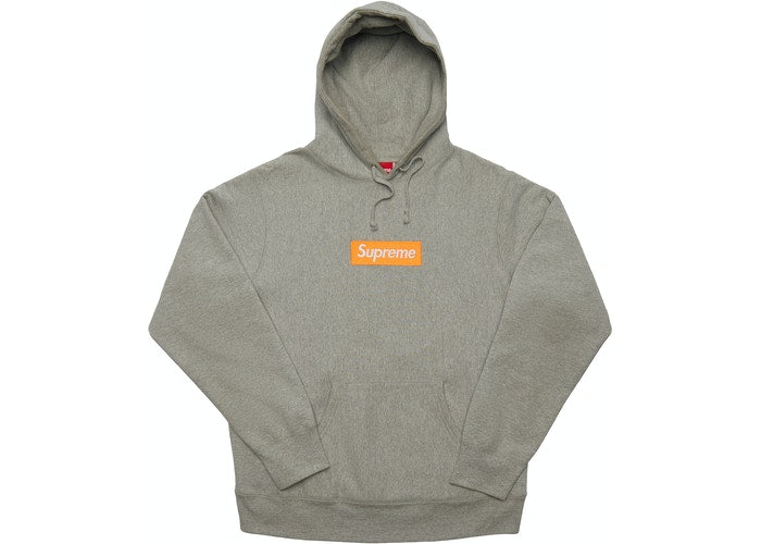 Sweat à capuche Supreme Box Logo (FW17) Gris chiné Taille M