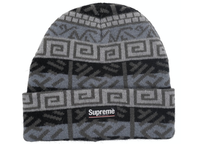 Supreme Brushed Pattern Beanie Black