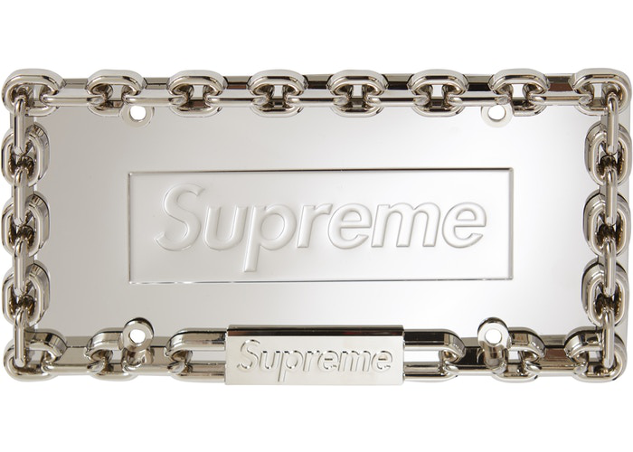 Cadre de plaque d'immatriculation Supreme Chain Silver