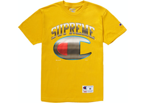 Supreme Champion Chrome S/S Top Gold Size L