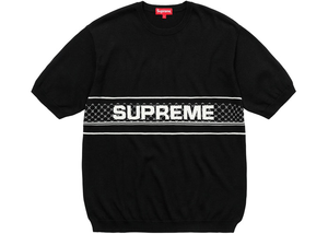 Haut en tricot à manches courtes avec logo Supreme Chest Noir Taille L