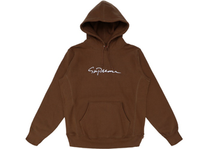 Sweat à capuche Supreme Classic Script Marron Taille S