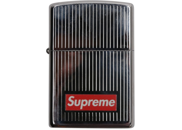 Supreme Engraved Stripe Zippo Silver 2015