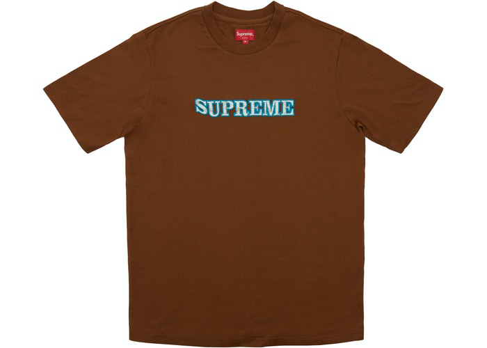 Supreme Floral Logo Tee Brown Size M