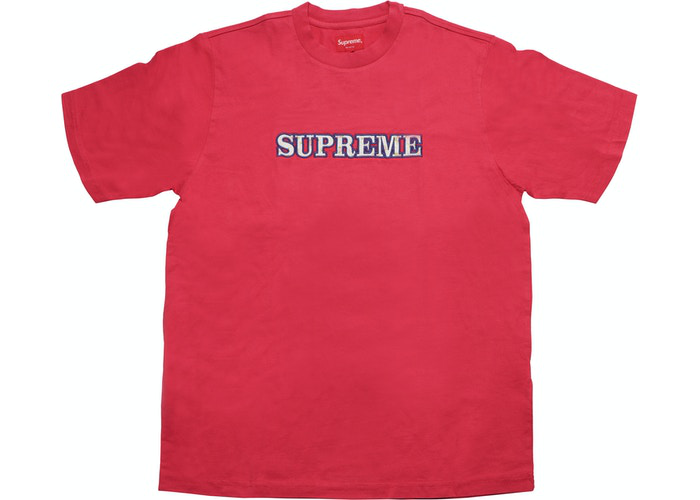 T-shirt Supreme à logo floral rouge poudré taille M / XL