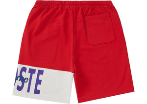 Supreme LACOSTE Logo Panel Sweatshort Red Size M