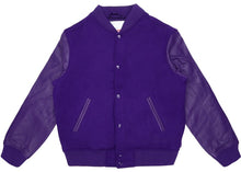 Load image into Gallery viewer, Supreme Motion Logo Varsity Jacket Purple Size S
