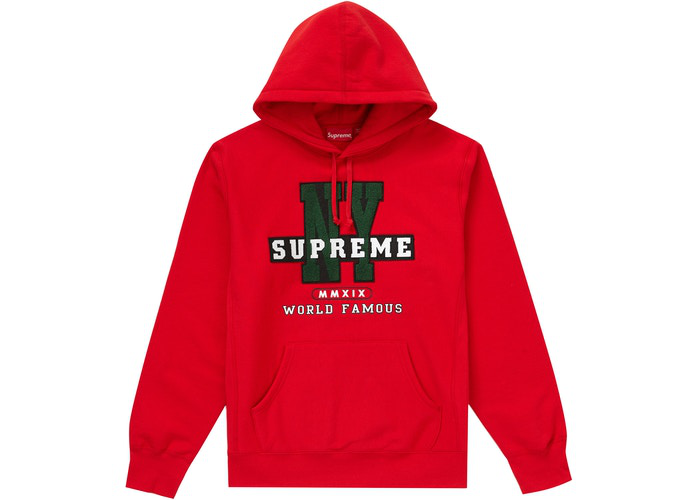 Supreme NY Hooded Sweatshirt Red Size XL