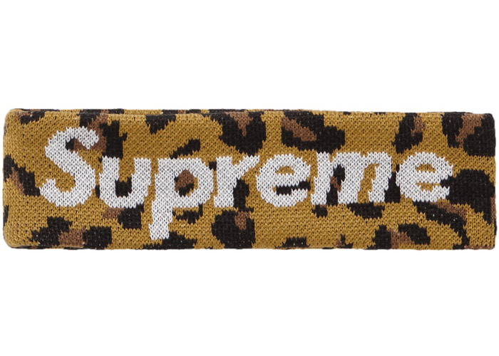 Supreme New Era Big Logo Headband Leopard