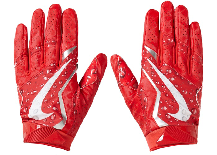 Gants de football Supreme Nike Vapor Jet 4.0 Rouge Neuf Taille M